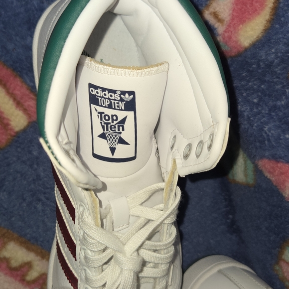 Adidas High-Top Sneakers - White, Red, and Green - Picture 2 of 5